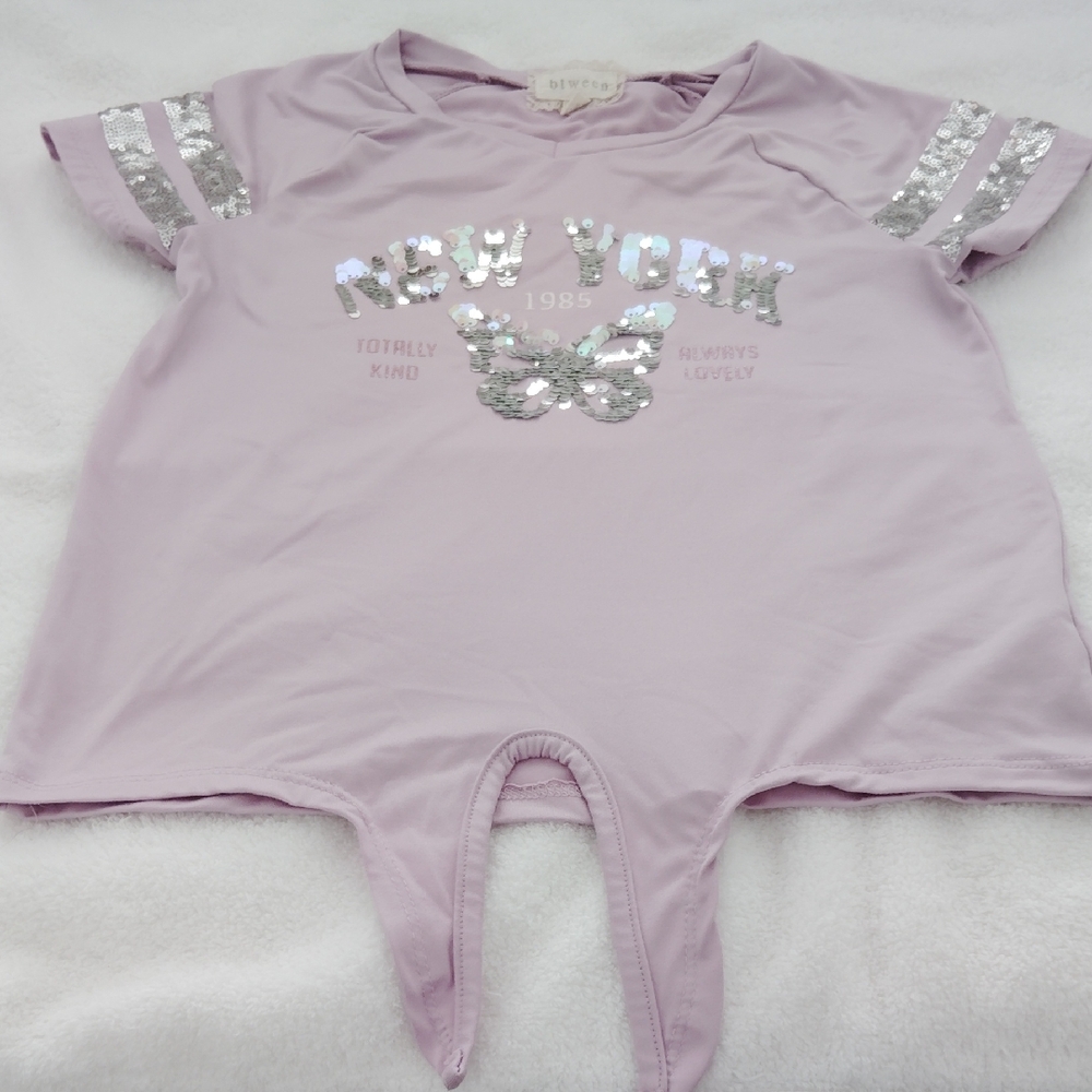 Lilac Shirt with Silver Sequin Details Size 10